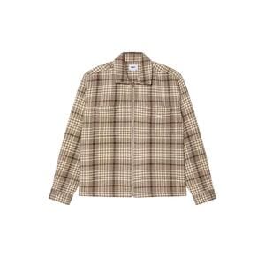 NEW OBEY CLOTHING men's parker zip shirt jacket in beige